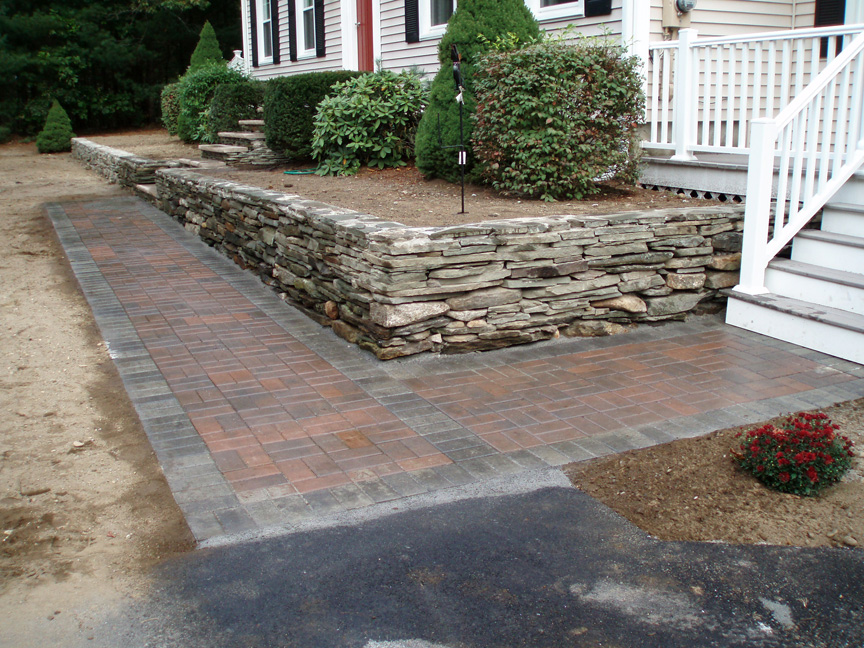 Replace wall, put in new steps and walkway – Tyngsboro – After